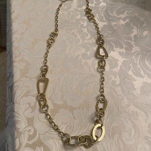 Lia Sophia Hammered Gold Tone Link Necklace